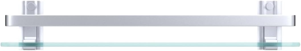 Bathroom Glass Shelf Tempered Glass Rectangular Extra Thick Aluminum Silver Sand Sprayed Wall Mounted 9.84 inches