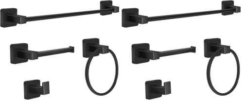 Bathroom Hardware Accessories Set 4 Pieces, Brushed Nickel Stainless Steel Towel Bar Set, Includes 24In Towel Bar, Towel Ring, Robe Towel Hooks,Toilet Paper Holder, Bathroom Towel Rack Set