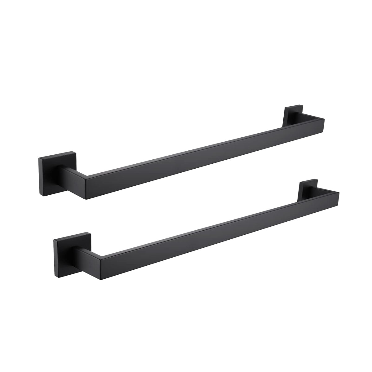 LANC 2 Pack Bath Towel Bars, Matte Black 24-Inch Bathroom Towel Rail Square Towel Racks Kitchen Towel Holders, Stainless Steel Wall Mount Towel Hanger Towel Rods,A8804-6MB