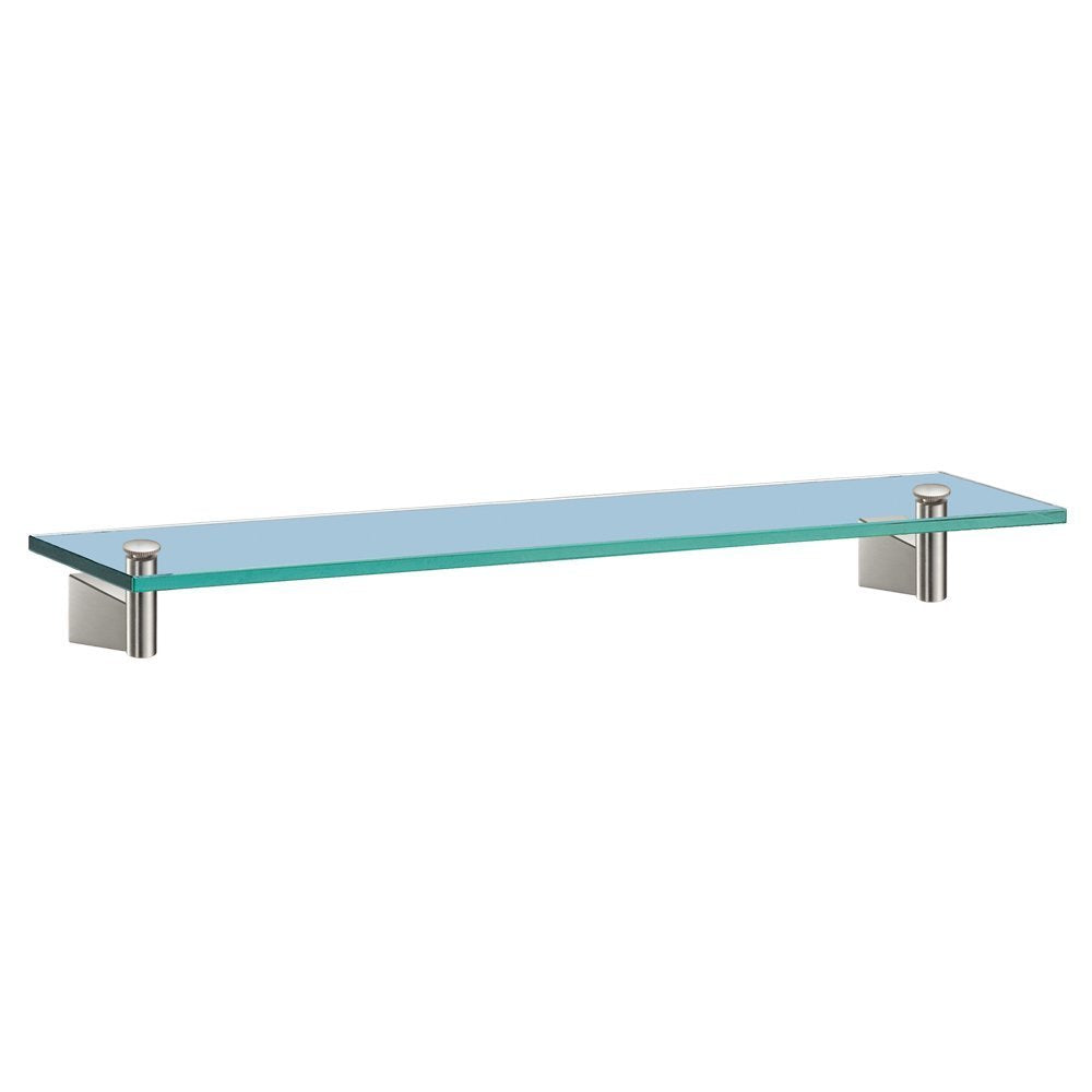 Gatco 5476 Locke Glass Shelf, Polished Nickel/Wall Mounted 20.13" X 5.38" Tempered/Floating Rectangle Glass Shelf for Bathroom