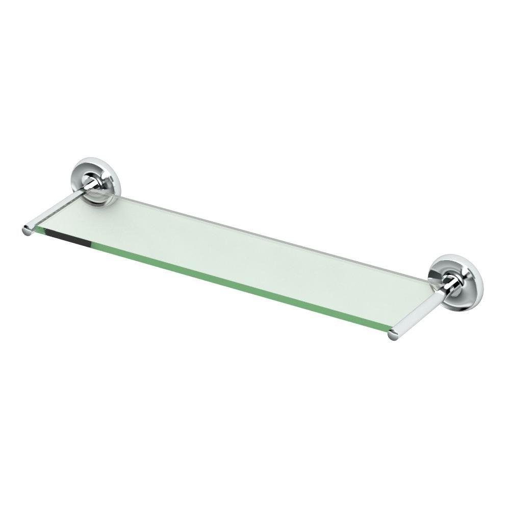 Gatco 5476 Locke Glass Shelf, Polished Nickel/Wall Mounted 20.13" X 5.38" Tempered/Floating Rectangle Glass Shelf for Bathroom