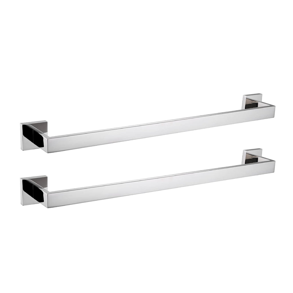 LANC 2 Pack Bath Towel Bars, Matte Black 24-Inch Bathroom Towel Rail Square Towel Racks Kitchen Towel Holders, Stainless Steel Wall Mount Towel Hanger Towel Rods,A8804-6MB