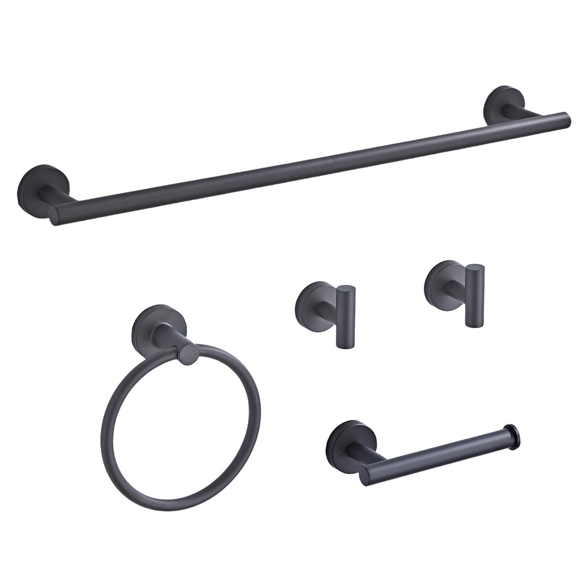 Brushed Gold Bathroom Hardware Set 5 Piece with Towel Racks for Bathroom, SUS304 Stainless Steel Bath Towel Bar Set, 24 Inch Wall Mounted Accessories Kit…