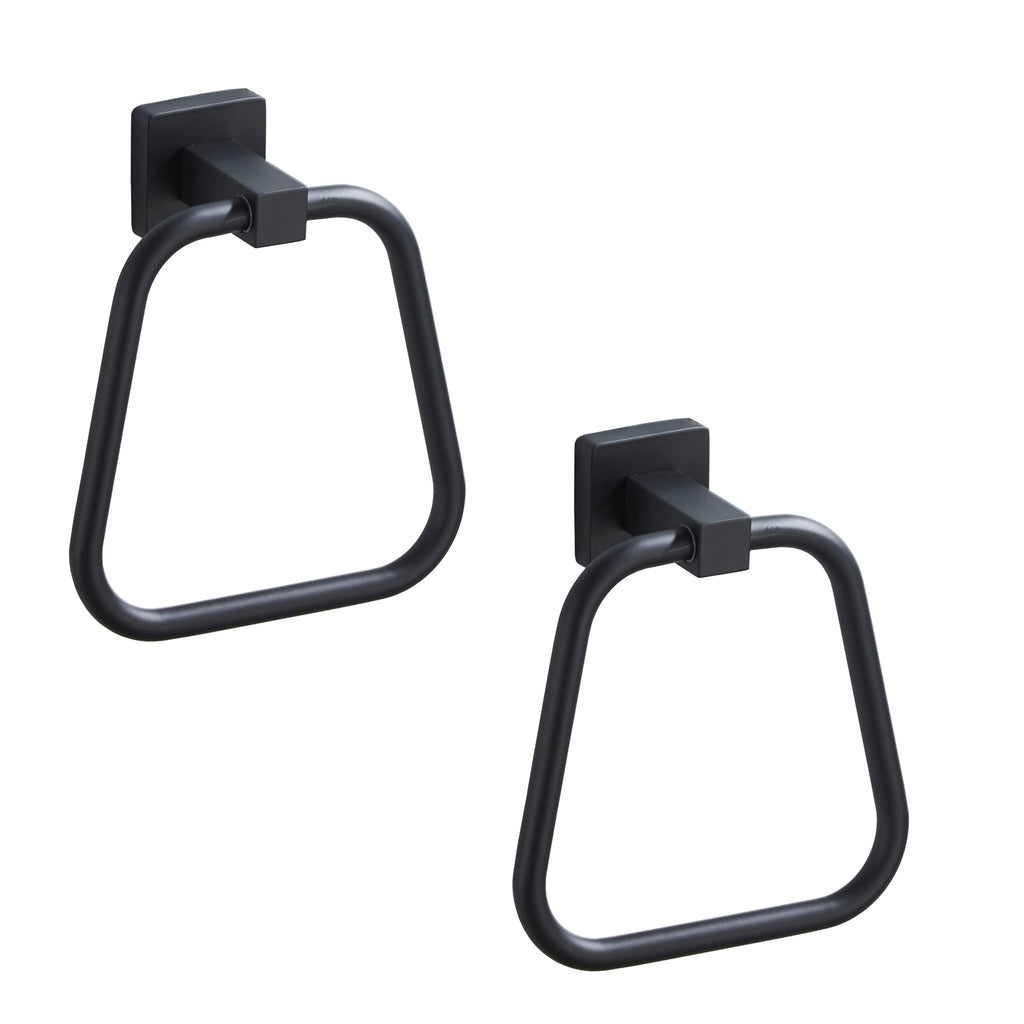 Matte Black Towel Ring for Bathroom, Kitchen Bath Towel Holder Hangers Wall Mount Heavy Duty Stainless Steel