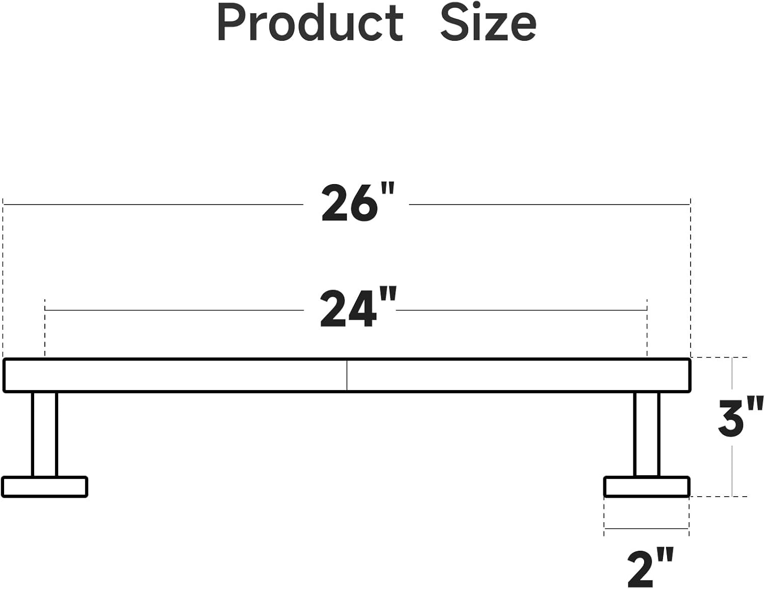 USHOWER Brushed Nickel Towel Bar, 24-Inch Towel Racks for Bathroom