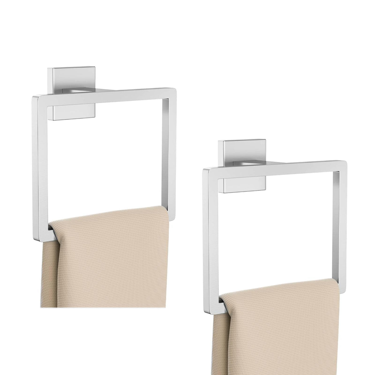 2-Piece Polished Chrome Towel Ring,Hand Towel Holder,Modern Towel Holder Stainless Steel Towel Rack Wall-Mounted Bathroom Towel Hanger