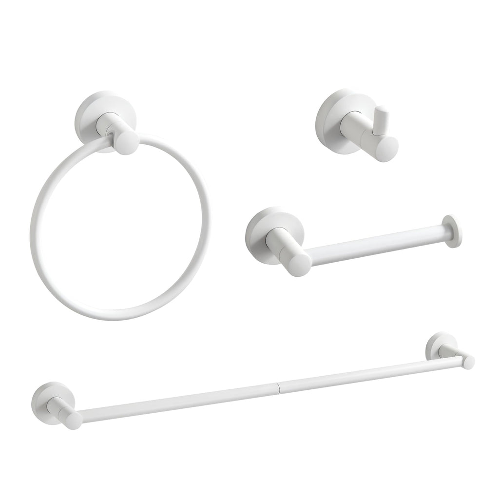 BGL Bathroom Accessory Set,4-Piece Brushed Nickel Towel Racks for Bathroom, 24 Inches Towel Bar, Towel Ring, Toilet Paper Holder & Robe Hook, Wall Mounted