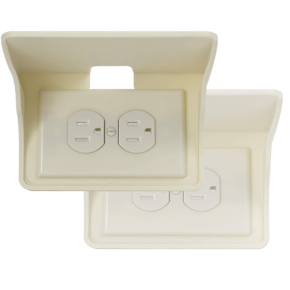 Power Perch Outlet Shelf with Cord Storage Strap, Plug Shelf White 2-Pack