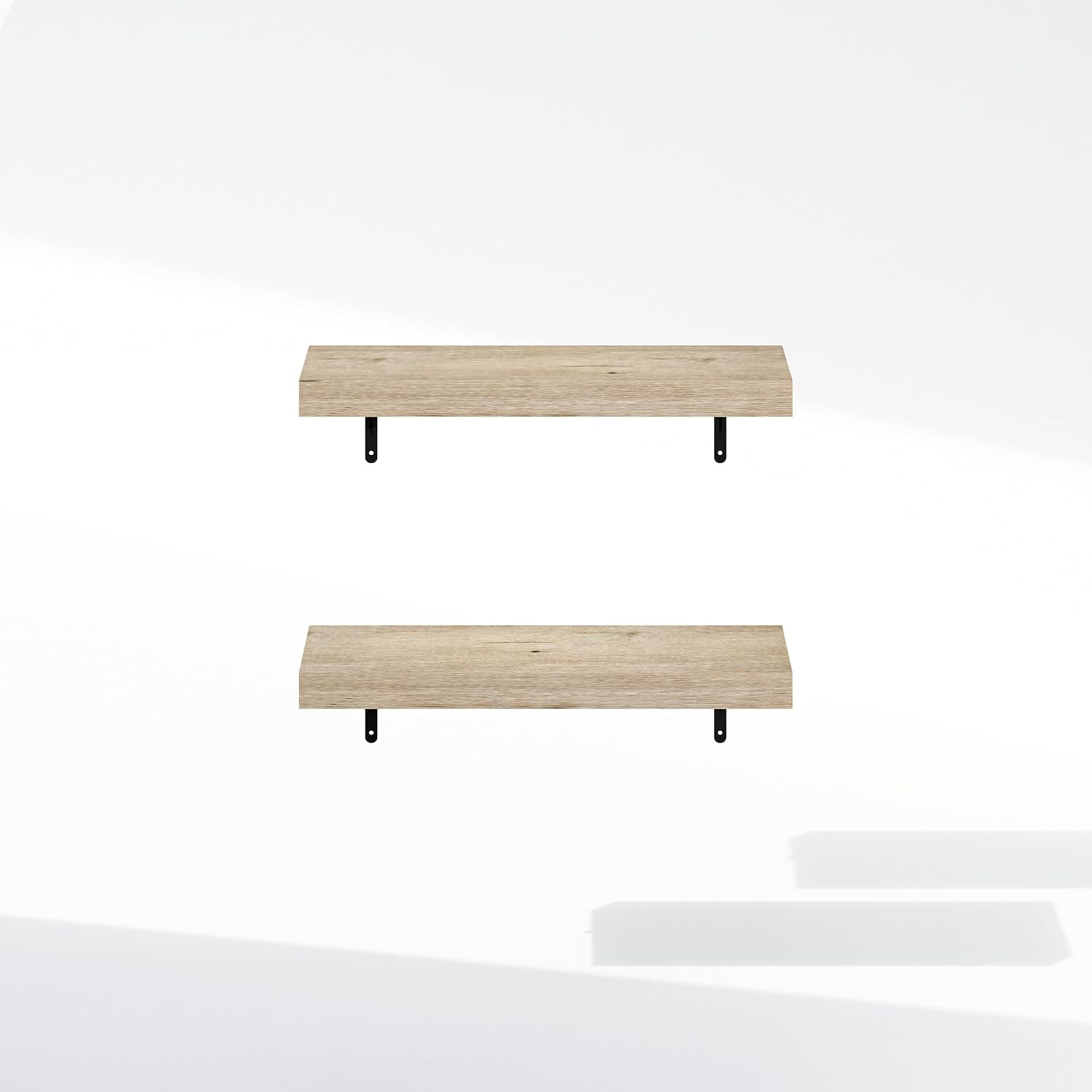 Furinno Tanna Floating Shelves for Wall Set of 2, 22-Inch Bathroom Wall Shelf, Wall Mounted Shelf, for Bathroom Organizers and Storage, Living Room, Natural