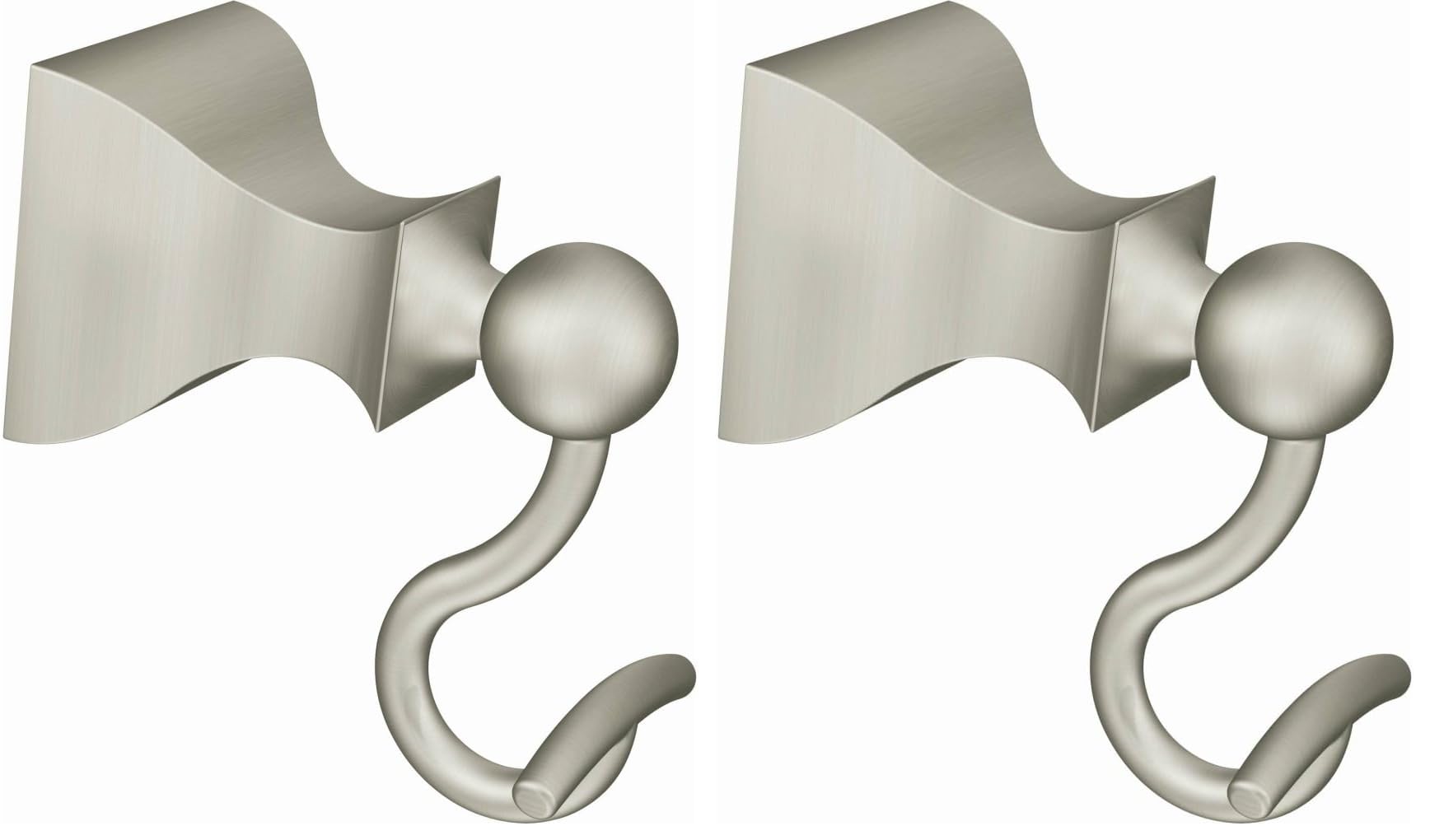 Moen Retreat Collection Brushed Nickel Bathroom Hand Towel Ring with Wall Mount Hardware, DN8386BN