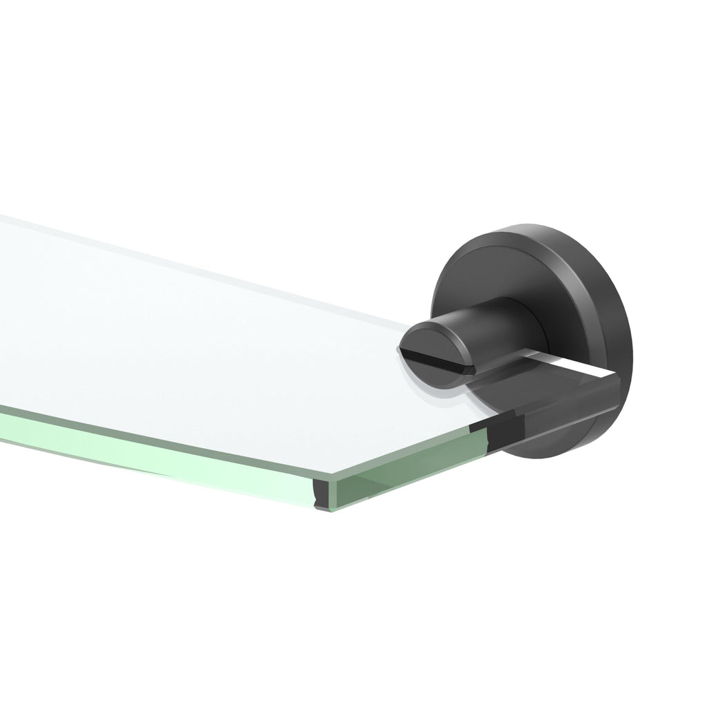 Gatco 5476 Locke Glass Shelf, Polished Nickel/Wall Mounted 20.13" X 5.38" Tempered/Floating Rectangle Glass Shelf for Bathroom