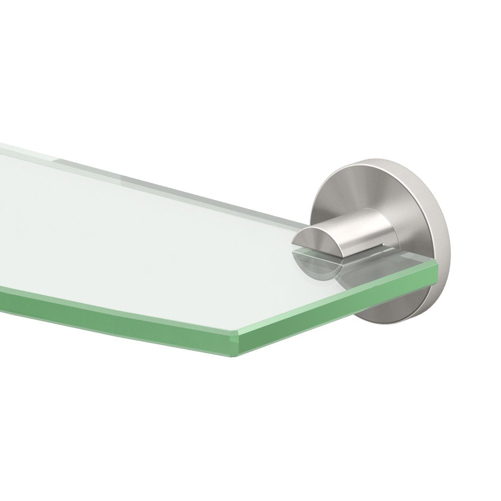 Gatco 5476 Locke Glass Shelf, Polished Nickel/Wall Mounted 20.13" X 5.38" Tempered/Floating Rectangle Glass Shelf for Bathroom