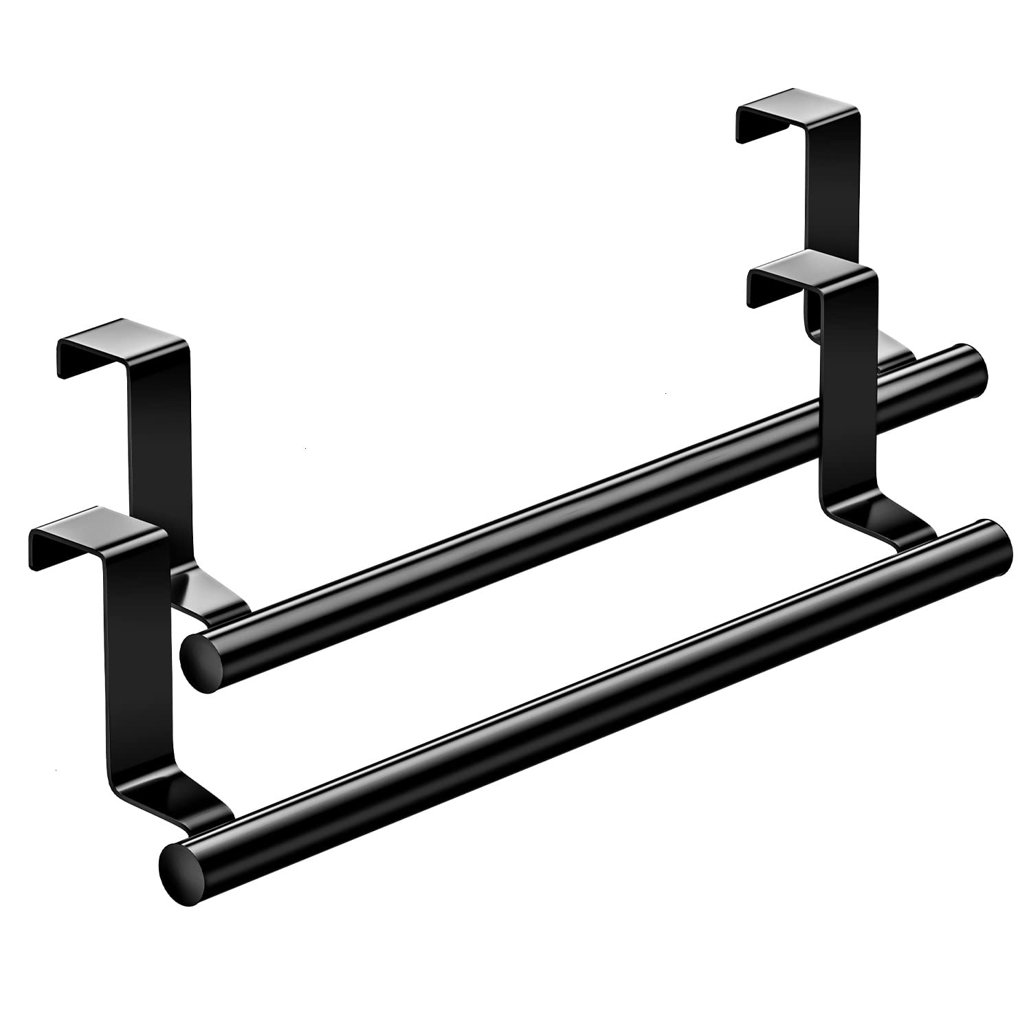 Over Cabinet Towel Bar, Stainless Steel Towel Holder, Silver, 2 Pack
