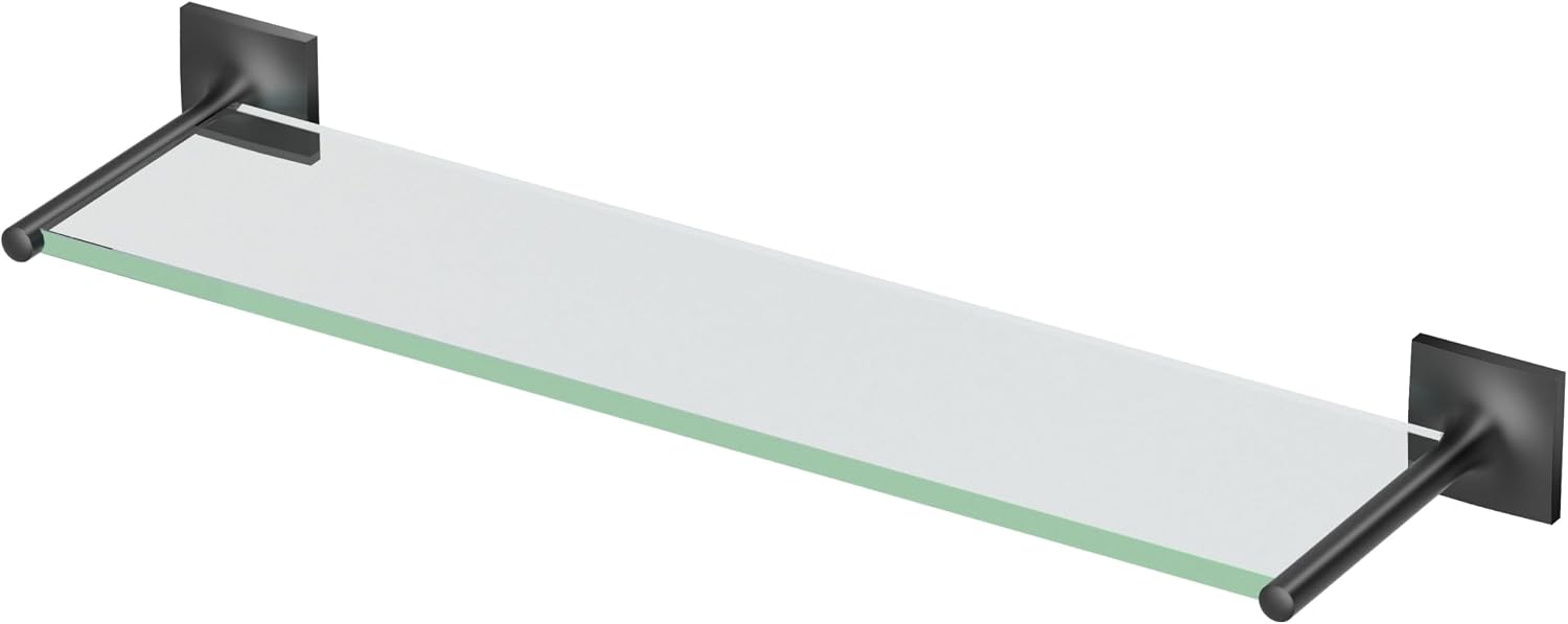 Gatco 5586MX Waterline Glass Shelf, Matte Black