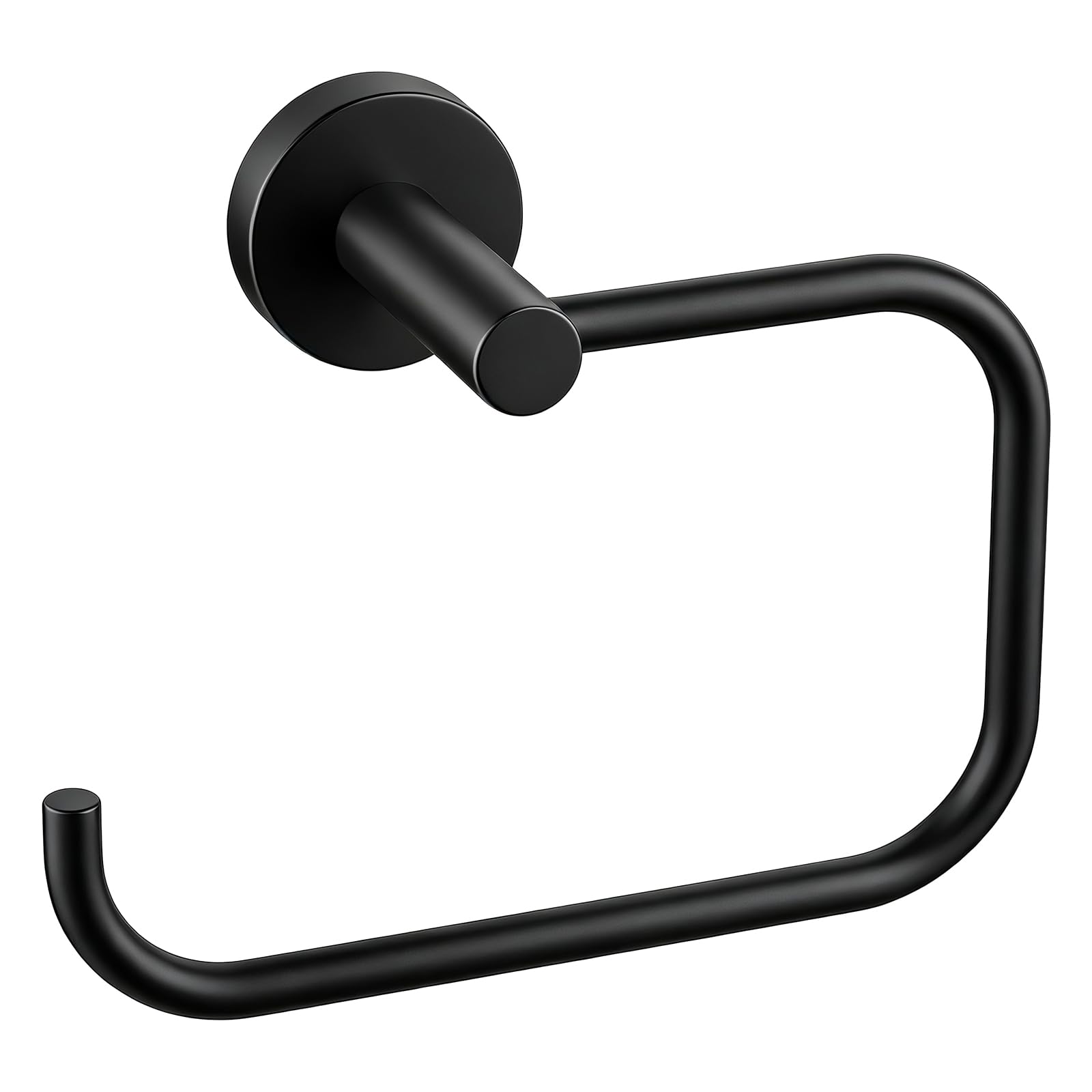 STWWO Hand Towel Holder, 180° Swievl C Shape SquareTowel Ring, Matte Black