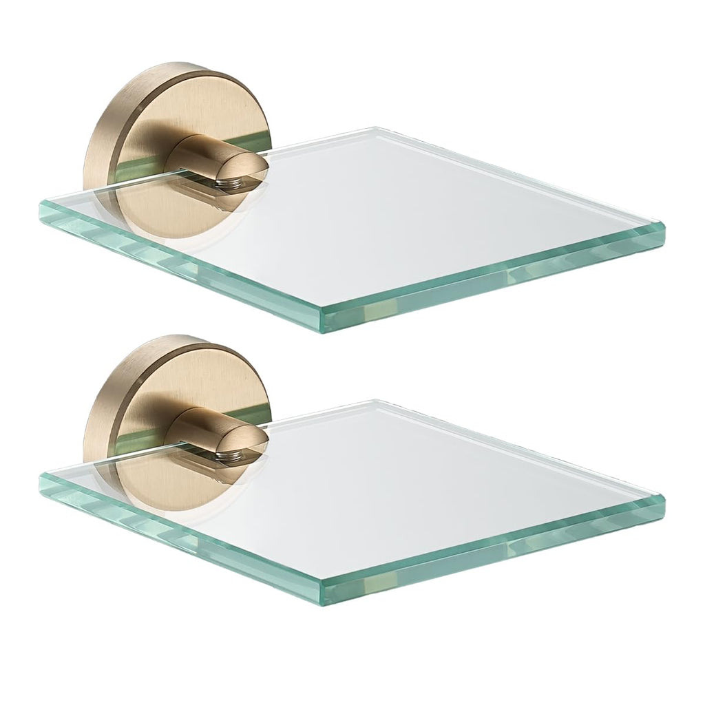 JQK Bathroom Glass Shelf, TGS101L16-BN