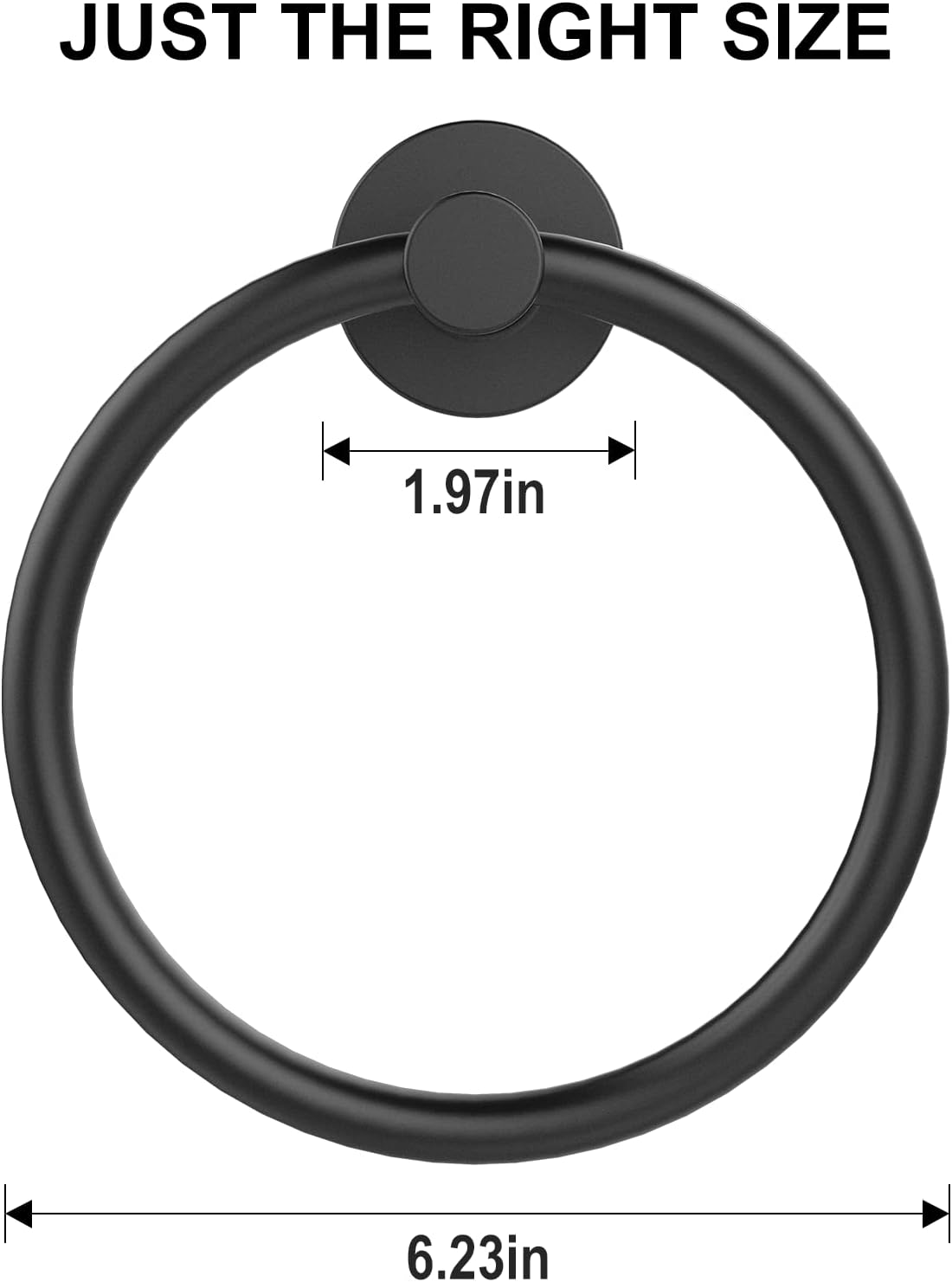 SetSail Towel Holder for Bathroom Wall Matte Black Towel Ring