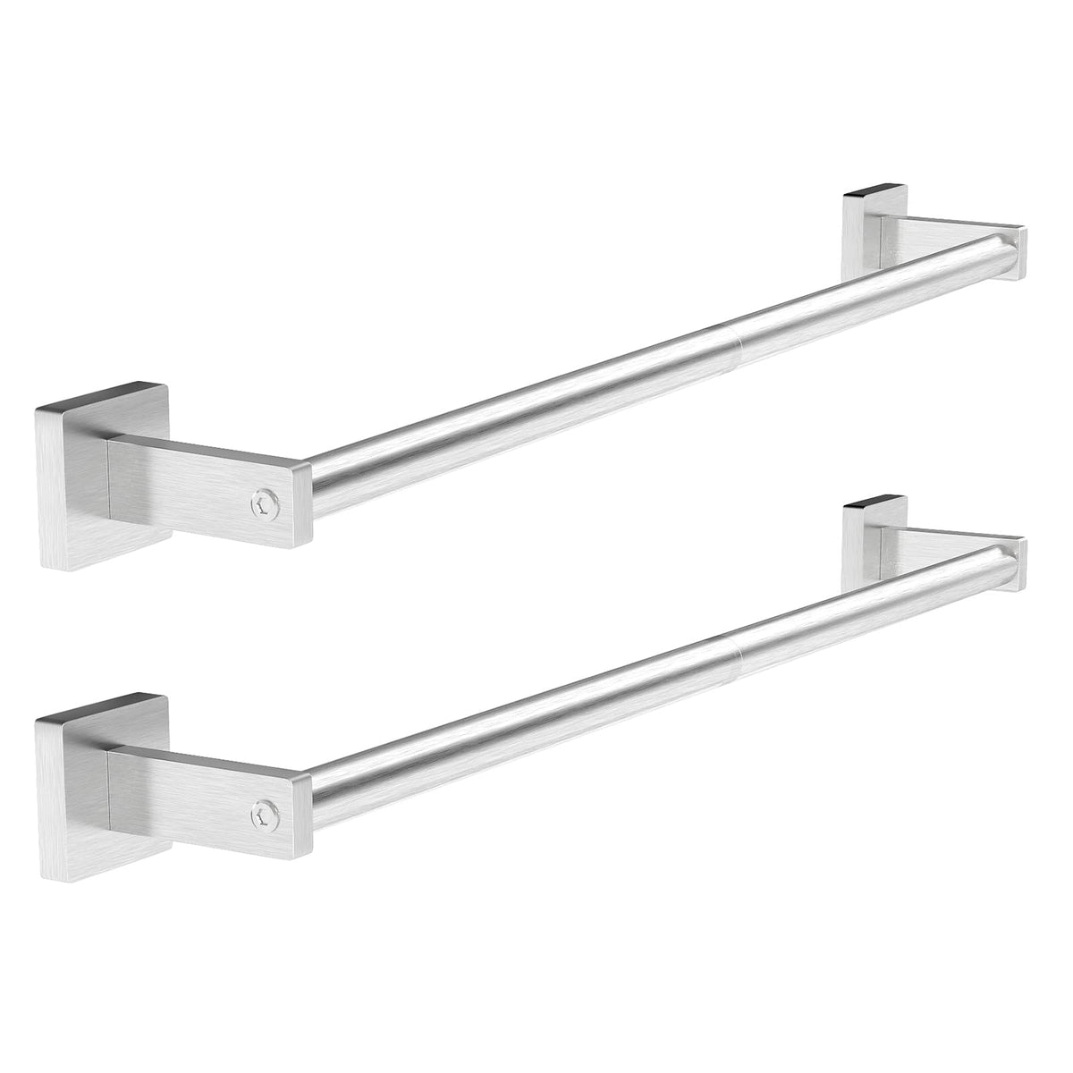 MKO Towel Bar for Bathroom, 24" 2 Pack Wall Mounted Towel Rack, Black