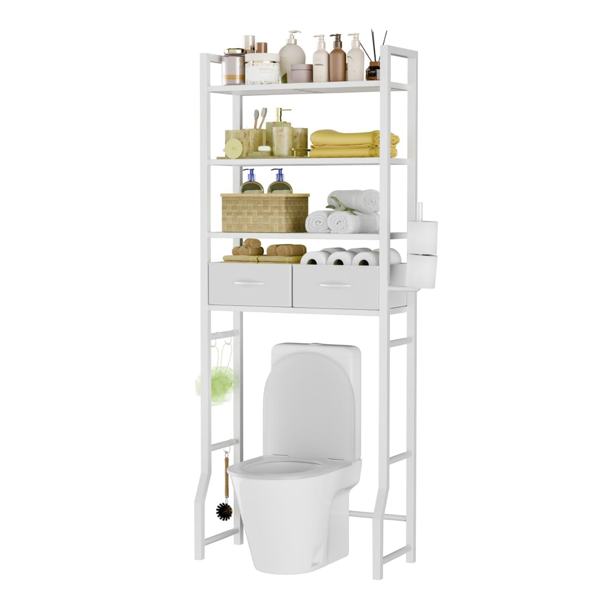 Simple Trending 3 Tier Over The Toilet Rack, Shelf Bathroom, Bathroom Stand Organizer Space Saver, Silver
