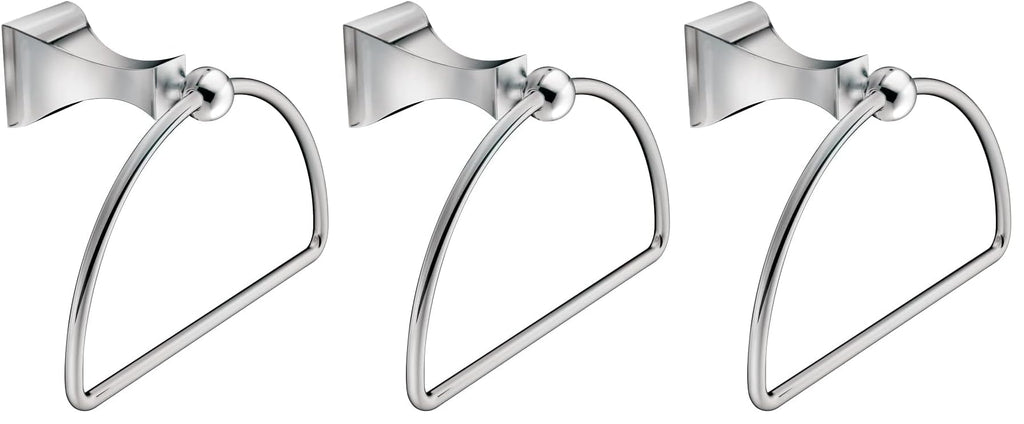 Moen Retreat Collection Brushed Nickel Bathroom Hand Towel Ring with Wall Mount Hardware, DN8386BN
