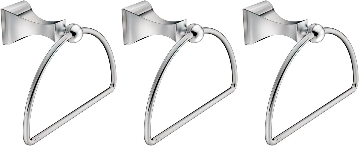 Moen Retreat Collection Brushed Nickel Bathroom Hand Towel Ring with Wall Mount Hardware, DN8386BN