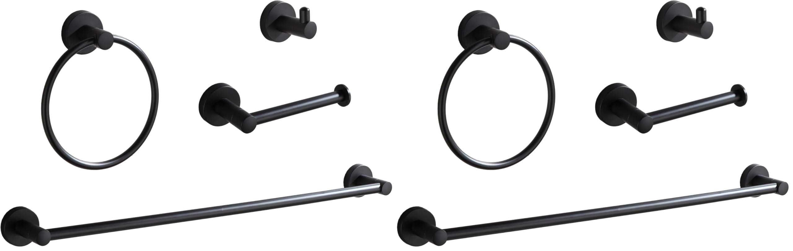 BGL Bathroom Accessory Set,4-Piece Brushed Nickel Towel Racks for Bathroom, 24 Inches Towel Bar, Towel Ring, Toilet Paper Holder & Robe Hook, Wall Mounted