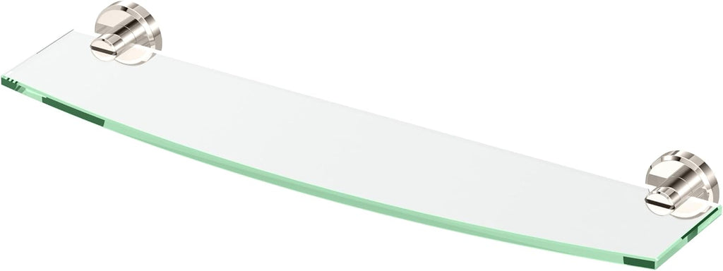 Gatco 5476 Locke Glass Shelf, Polished Nickel/Wall Mounted 20.13" X 5.38" Tempered/Floating Rectangle Glass Shelf for Bathroom