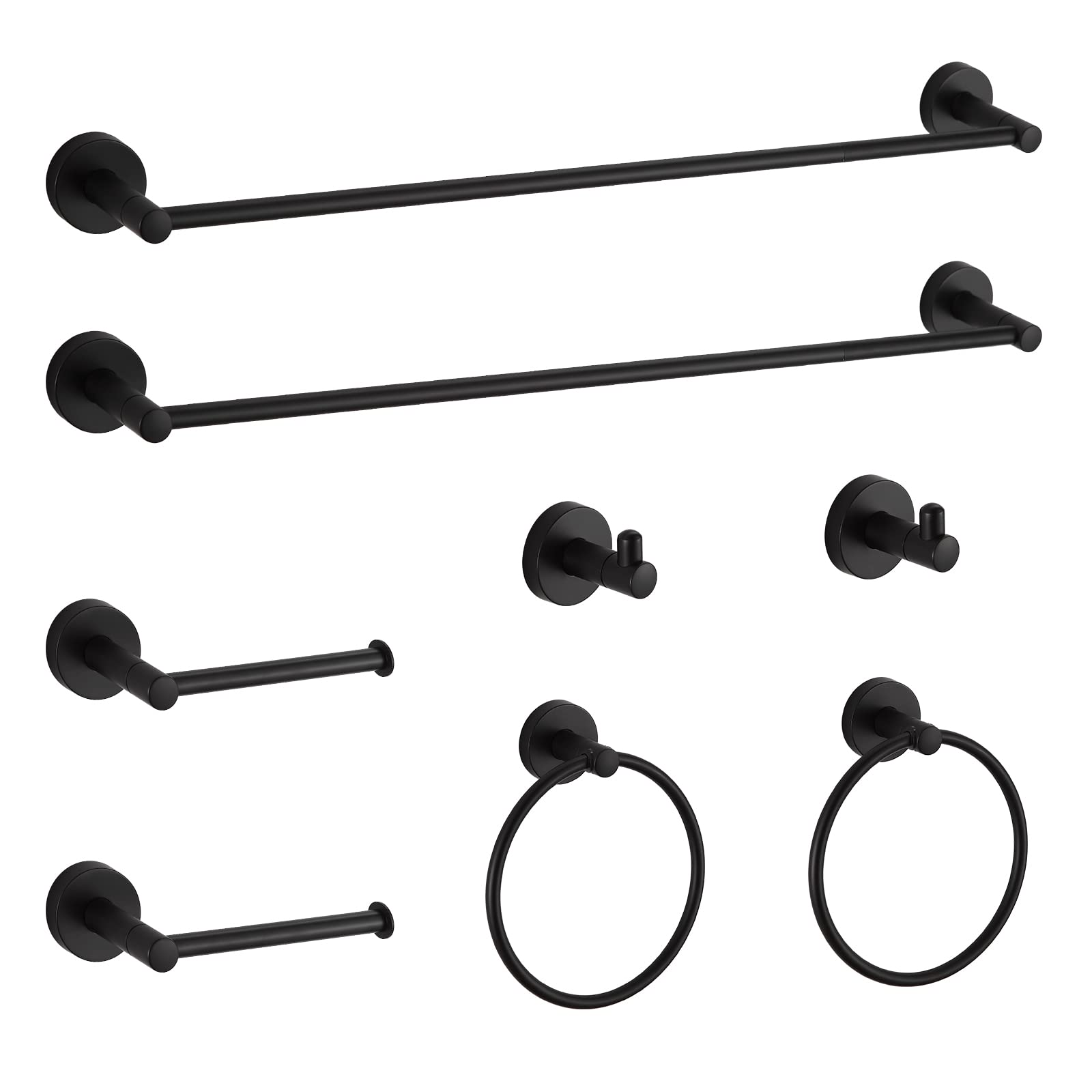 BGL Bathroom Accessory Set,4-Piece Brushed Nickel Towel Racks for Bathroom, 24 Inches Towel Bar, Towel Ring, Toilet Paper Holder & Robe Hook, Wall Mounted
