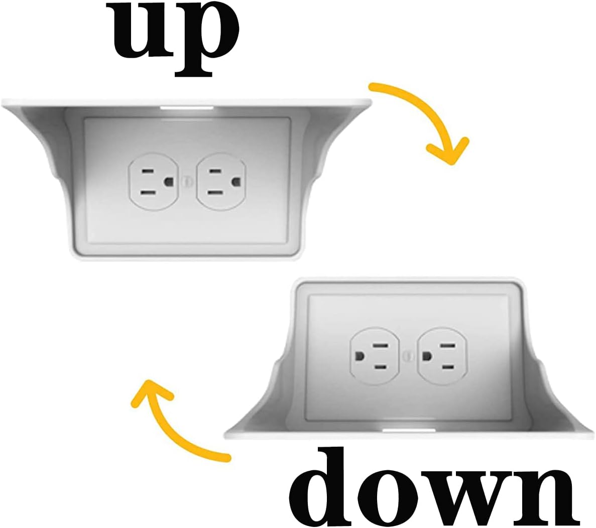 Horizontal Wall Outlet Shelf. Home Wall Shelf Organizer for Outlets. Perfect for Bathroom, Kitchen, Bedrooms with Cord Management and Easy Installation. White 2-Pack