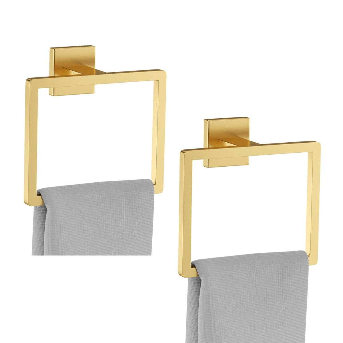 2-Piece Polished Chrome Towel Ring,Hand Towel Holder,Modern Towel Holder Stainless Steel Towel Rack Wall-Mounted Bathroom Towel Hanger