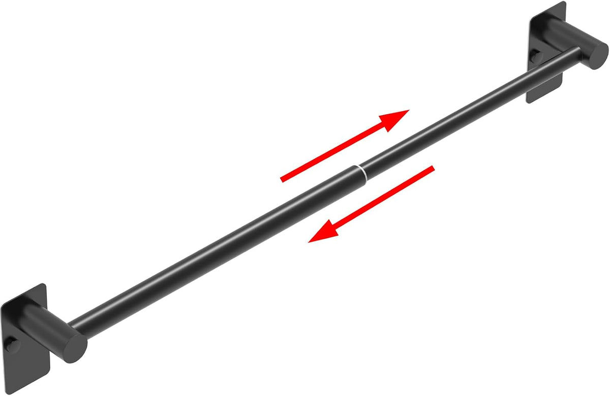 Towel Bar, Adhesive or Drill Wall Mount, Matte Black, 1 Pack