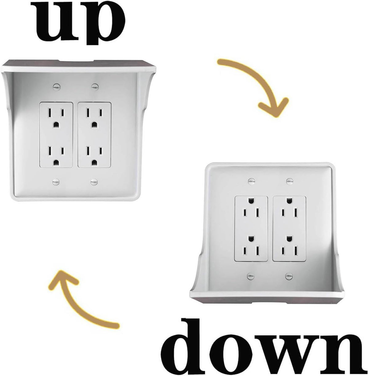 2 pack Double Wall Outlet Shelf with Cord Storage-wall outlet shelf, outlet shelf storage Perfect for Bathroom,Bedrooms -outlet shelf-wall outlet extender with shelf-Home outlet with shelf (white)