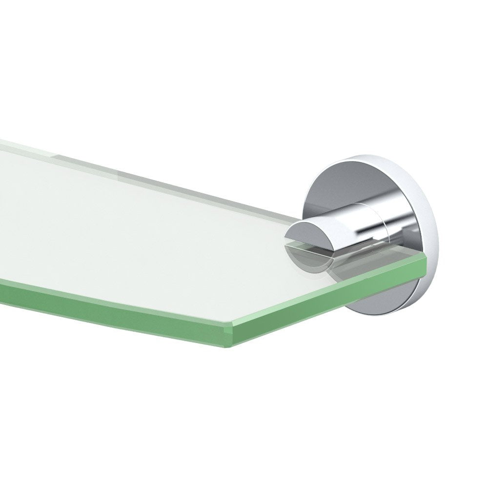 Gatco 5476 Locke Glass Shelf, Polished Nickel/Wall Mounted 20.13" X 5.38" Tempered/Floating Rectangle Glass Shelf for Bathroom