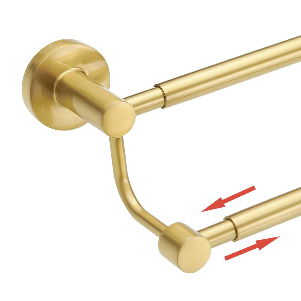BESy Double Towel Bar Towel Rack for Bathroom Wall Mounted Brushed Nickel