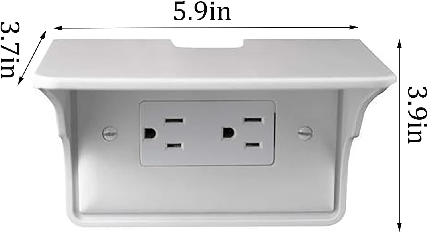 Horizontal Wall Outlet Shelf. Home Wall Shelf Organizer for Outlets. Perfect for Bathroom, Kitchen, Bedrooms with Cord Management and Easy Installation. White 2-Pack