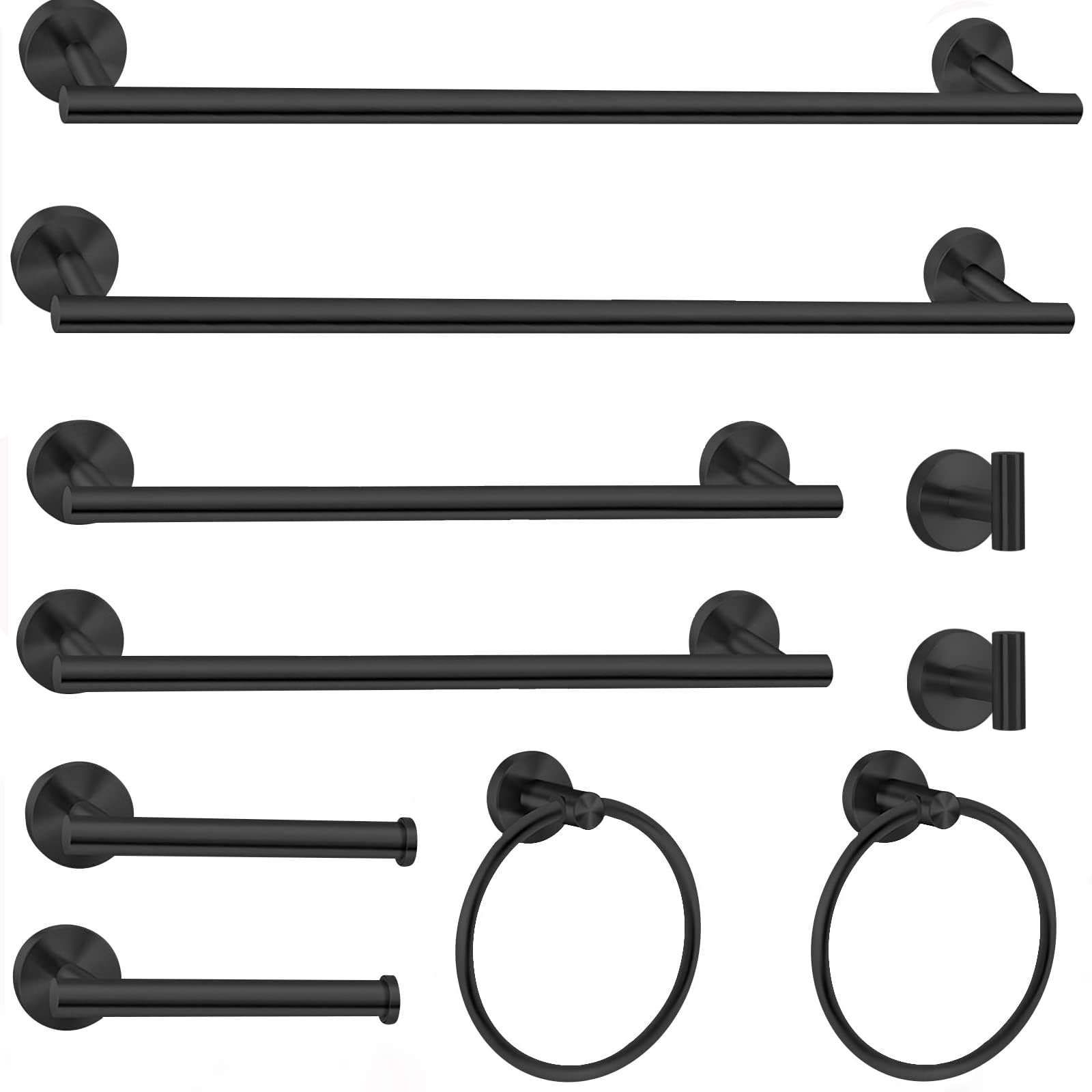 Cilee 10 Piece Brushed Nickel Bathroom Hardware Set, 24" 16" Towel Bar Set