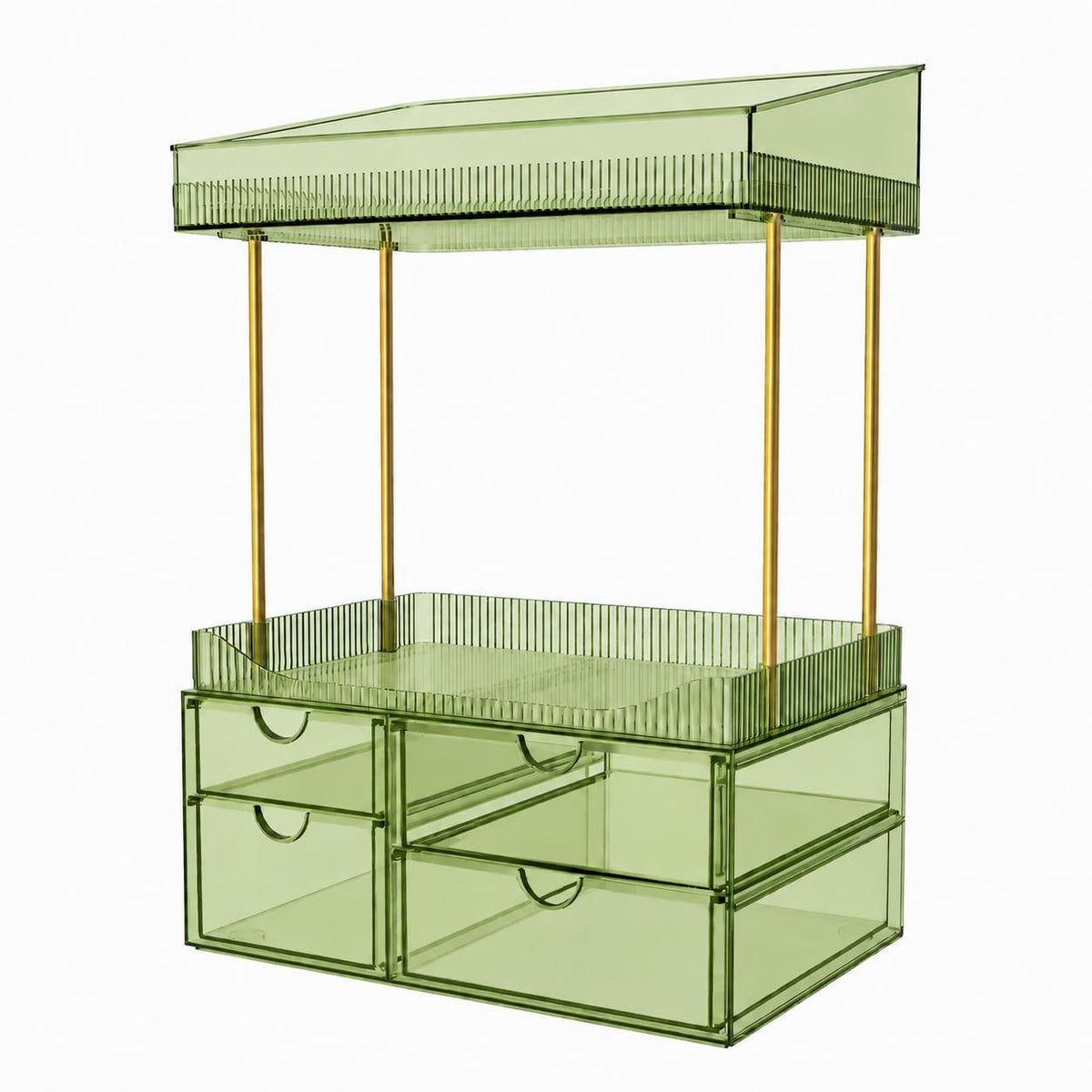 SNSLXH 4-Tier Clear Makeup Organizer Bathroom Storage