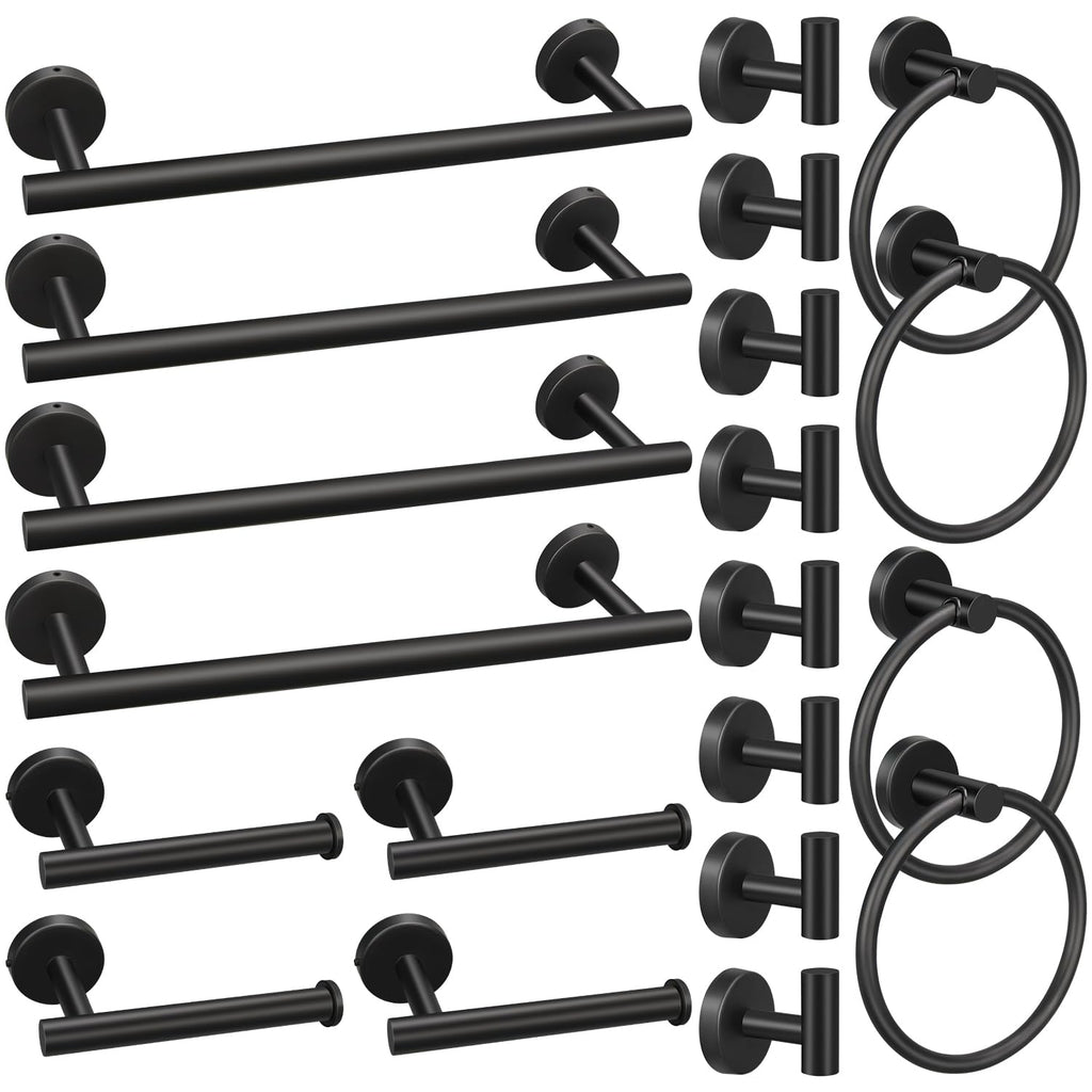 10pcs Matte Black Bathroom Hardware Set
