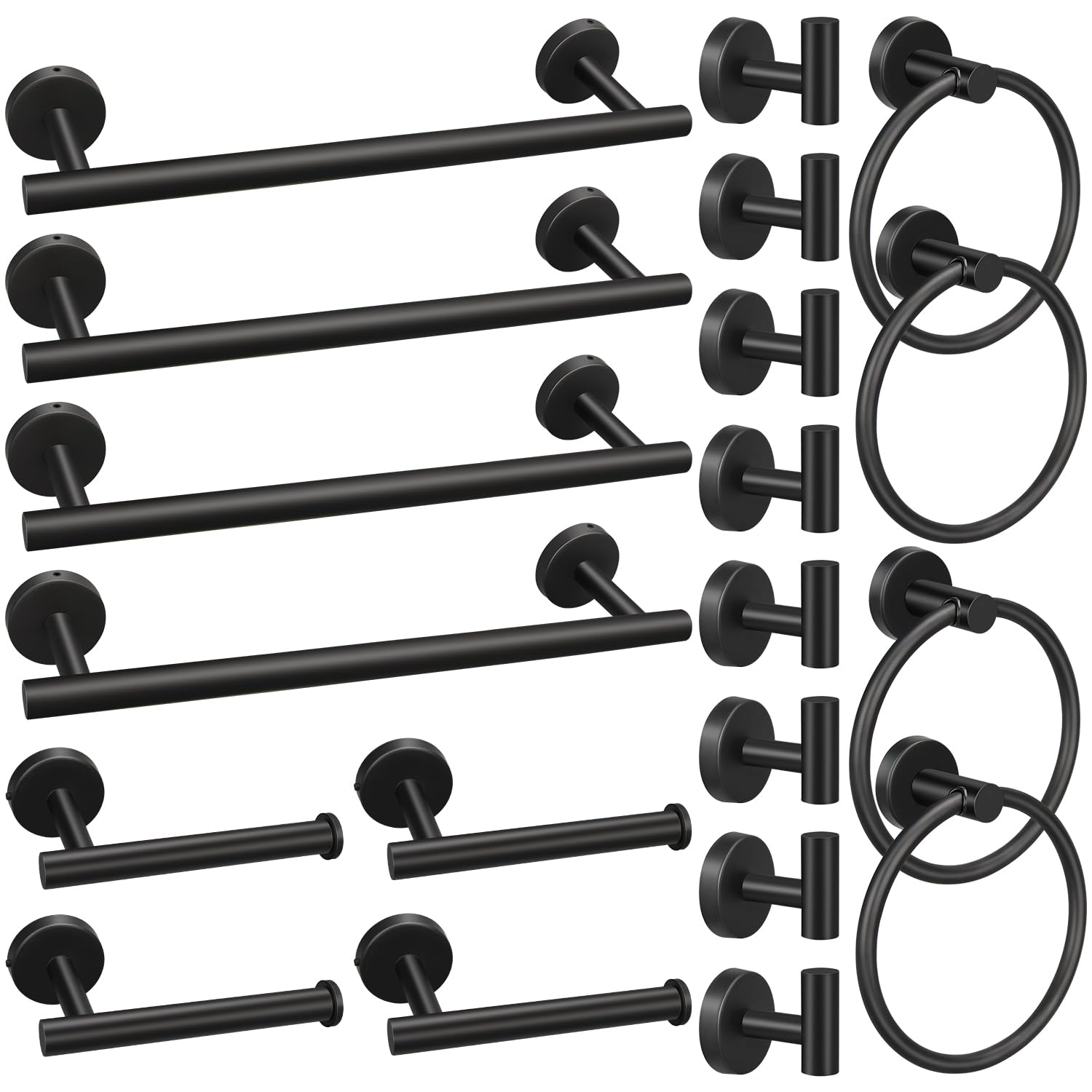 10pcs Matte Black Bathroom Hardware Set