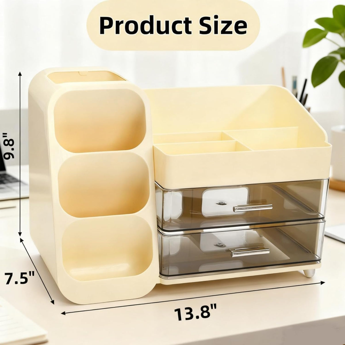 Covzoe Large Makeup Organizer with Brush Holder for Vanity