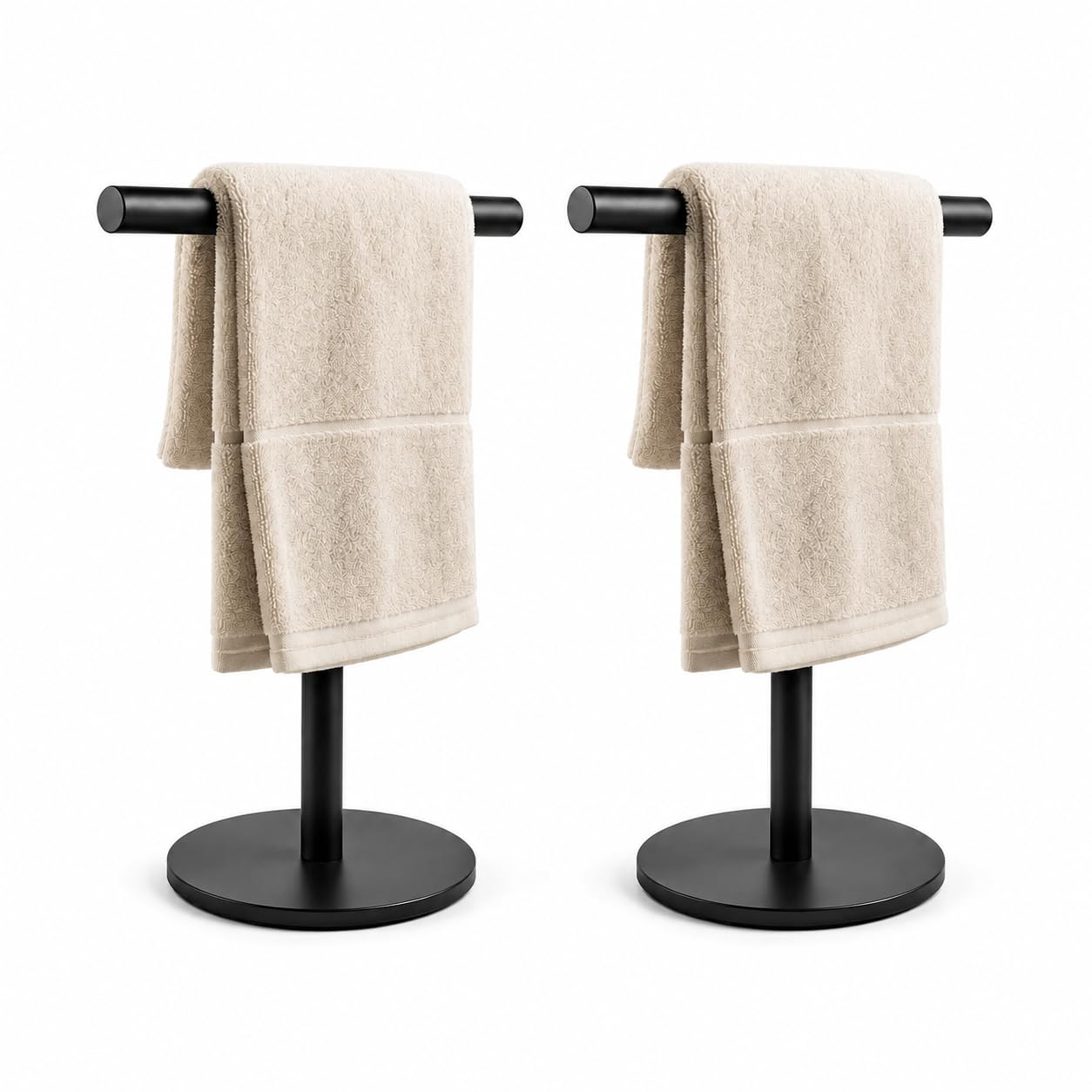 Bath Hand Towel Holder Standing, 13 Inch T-Shape Towel Bar Rack Stand, SUS304 Stainless Steel Brushed Finish,Tower Bar for Bathroom Kitchen Vanity Countertop