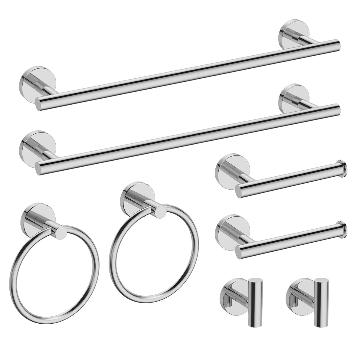 USHOWER 4PCS Matte Black Bathroom Accessories Set, 24-Inch Towel Bar Set