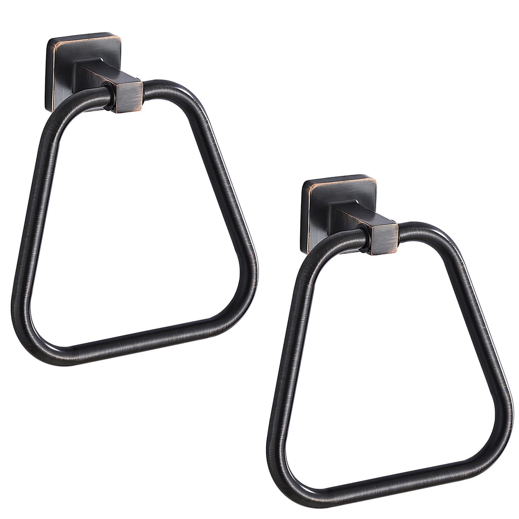 Matte Black Towel Ring for Bathroom, Kitchen Bath Towel Holder Hangers Wall Mount Heavy Duty Stainless Steel