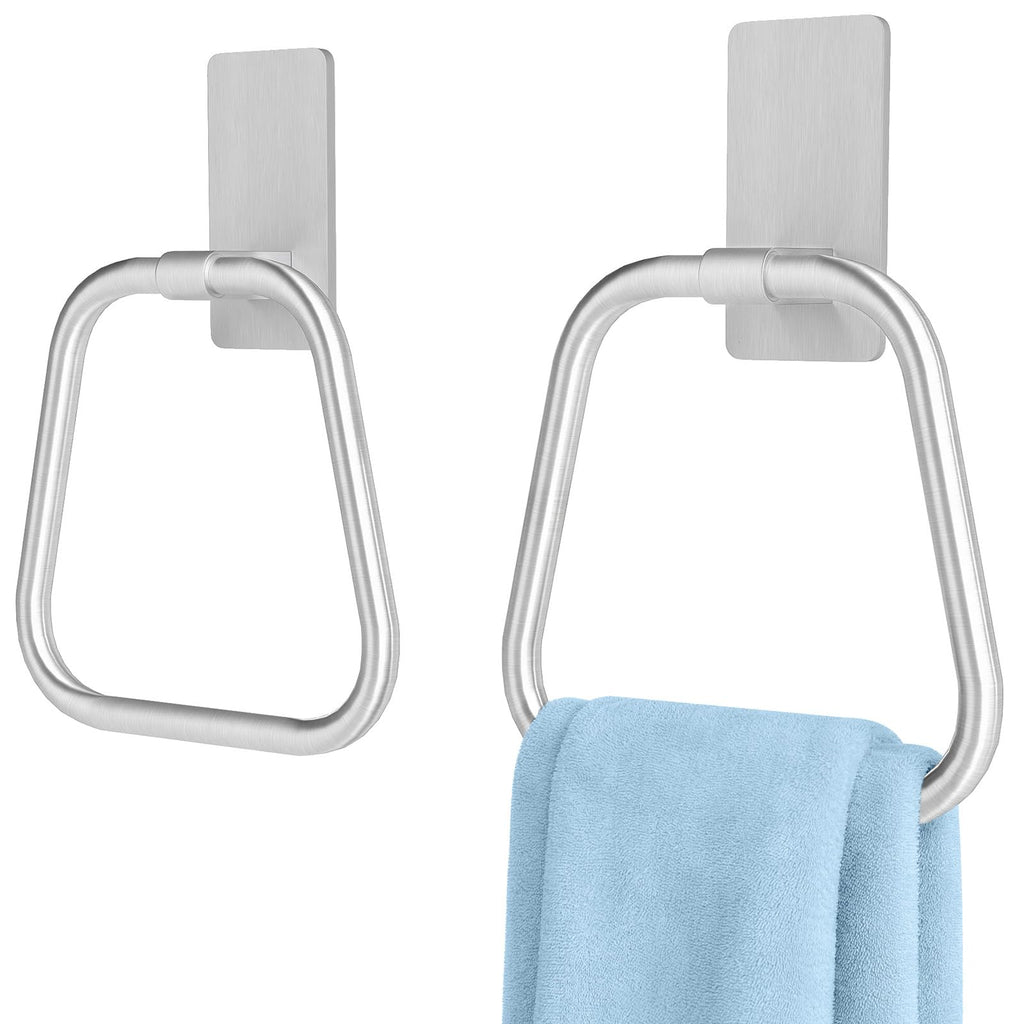 JUYSON Adhesive Hand Towel Holder for Bathroom, No Drill Towel Ring
