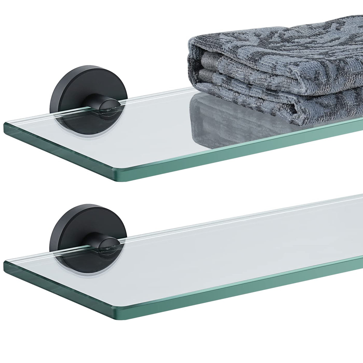 JQK Bathroom Glass Shelf, TGS101L16-BN