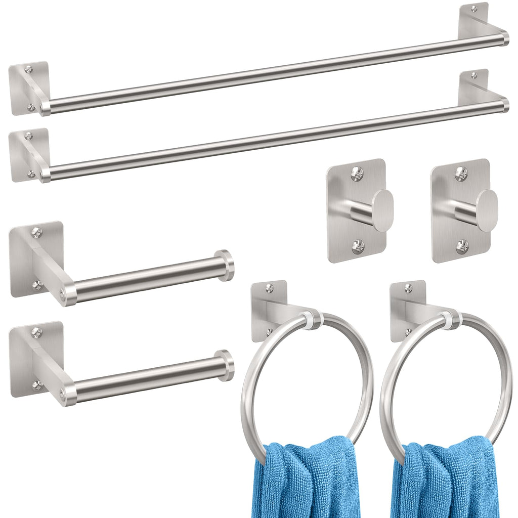 KLJKPA Brushed Nickel Bathroom Accessories Set, 4 PCS Bathroom Hardware Set