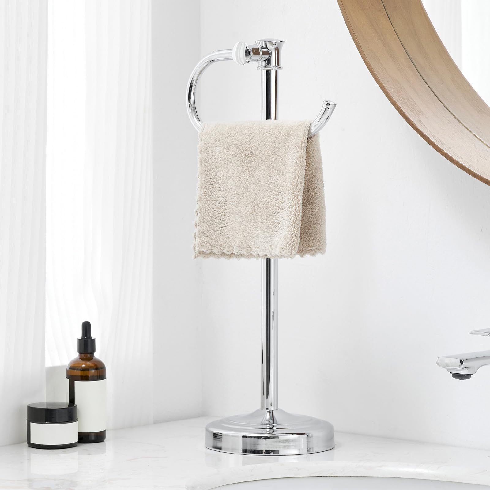BESy Stand Hand Towel Holder, Countertop Towel Bar, Oil Rubbed Bronze