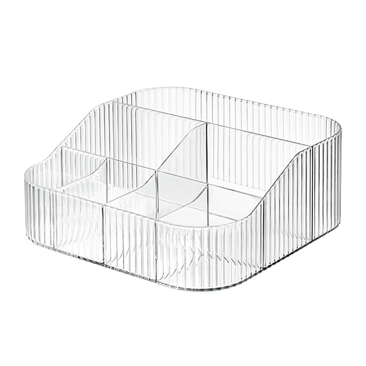 DASITON Large Capacity Makeup Brush Holder,8 Slot Makeup Brush Cup,Vintage striped Make Up Brush Holder,for Vanity Decor,Bathroom Countertops,Desk Storage Container,Cosmetic Display cases(Green-XL)