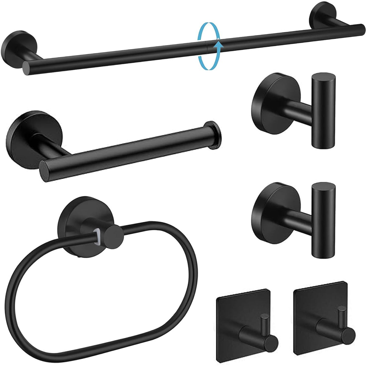 Brushed Gold Bathroom Accessories Set, 7 Pieces Gold Towel Bar Bathroom Hardware Set, 31.5 Inch Towel Racks for Bathroom, SUS304 Stainless Steel Bathroom Towel Holder Toilet Paper Holder Wall Mounted