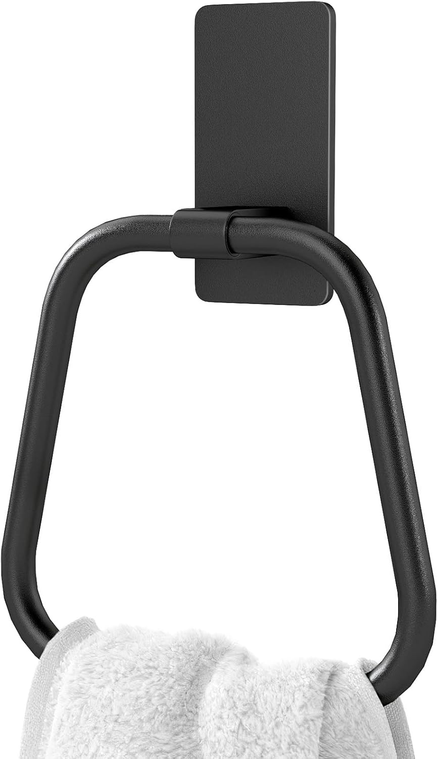 JUYSON Adhesive Hand Towel Holder for Bathroom, No Drill Towel Ring